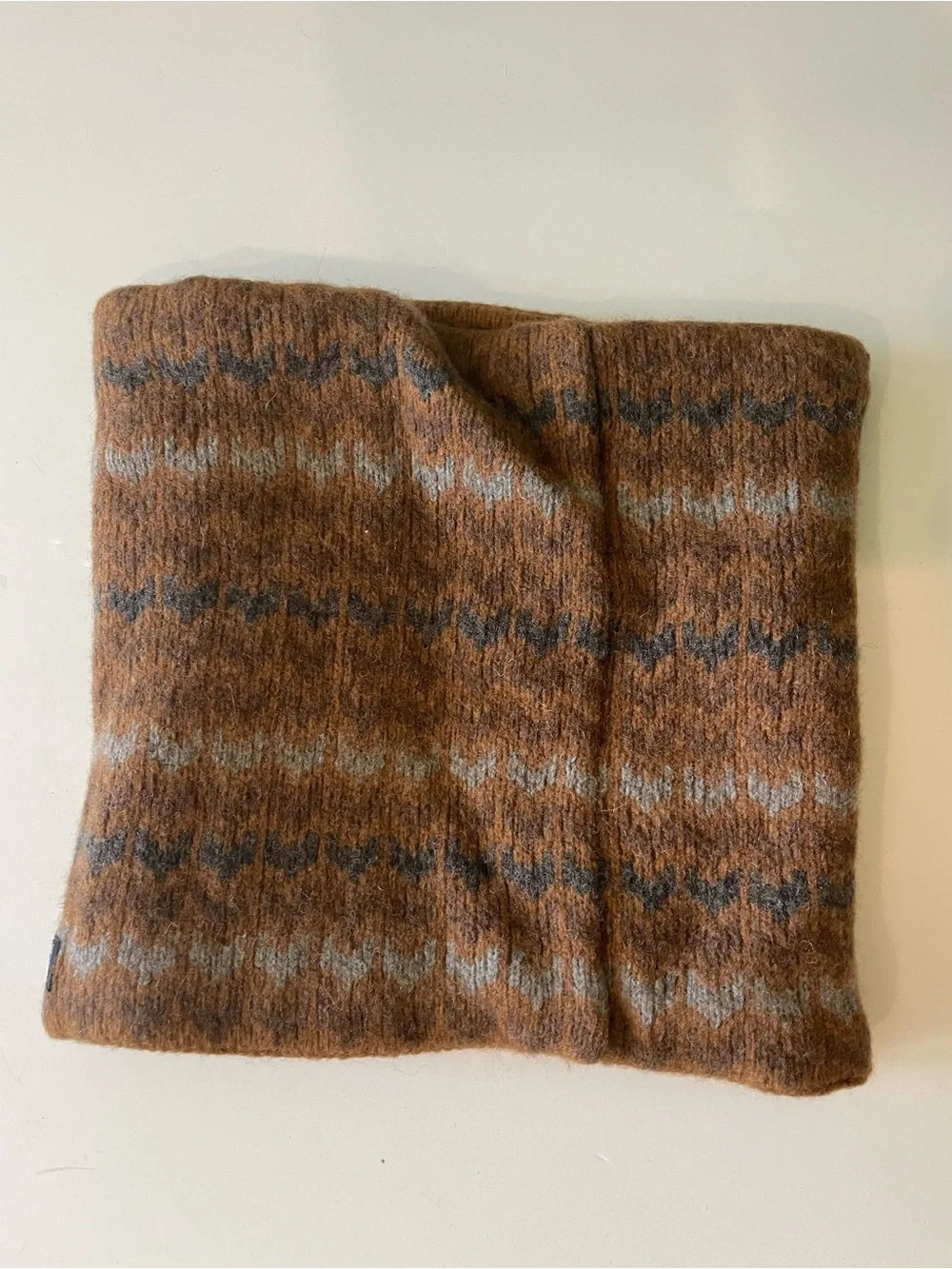 Patagonia Men's Brown Fair Isle Fleece Lined Neck Warmer